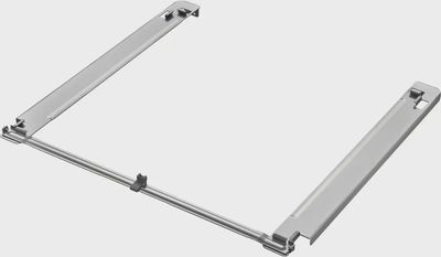 Stacking kit components arranged together, including docking brackets and bolts.