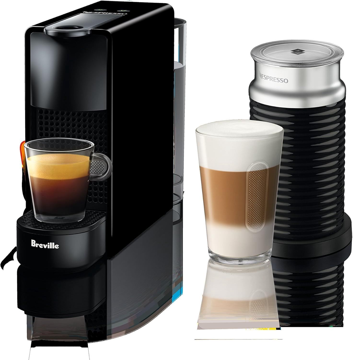 Compact and sleek Nespresso Essenza Mini Espresso Machine by Breville designed for quick espresso brewing.