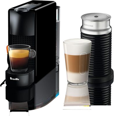 Compact and sleek Nespresso Essenza Mini Espresso Machine by Breville designed for quick espresso brewing.