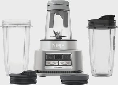 Front view of Ninja Foodi Smoothie Bowl Maker and Nutrient Extractor with control panel, bowl and other parts.