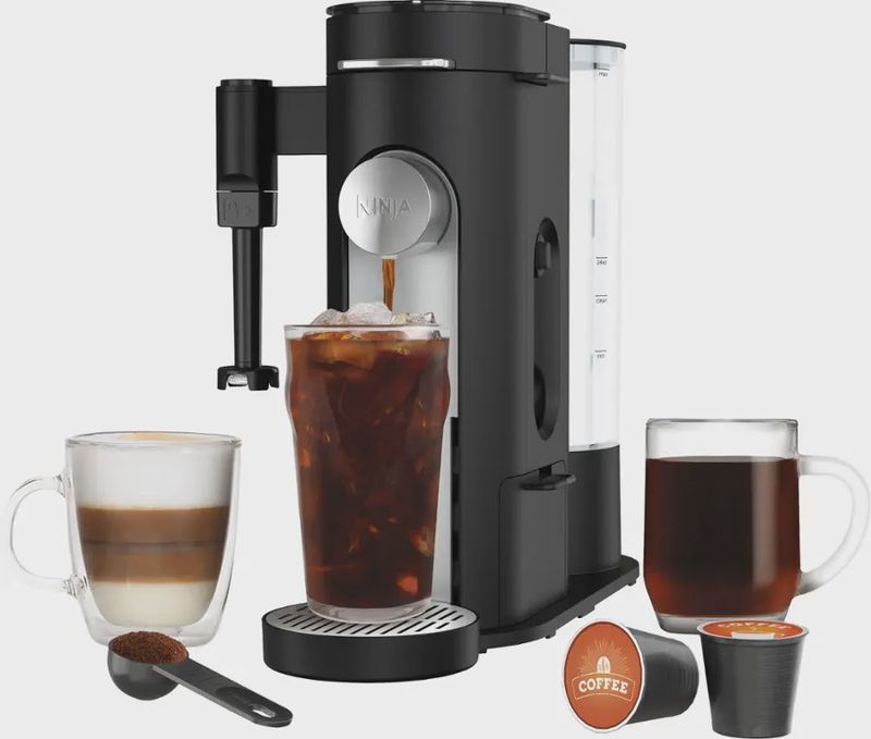 Ninja Specialty Single-Serve Iced Coffee Maker brewing a fresh cup of iced coffee.