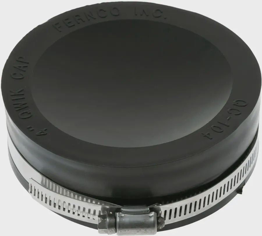 GE WX08X10070 black 4-inch PVC vent cap designed to seal ductwork openings.