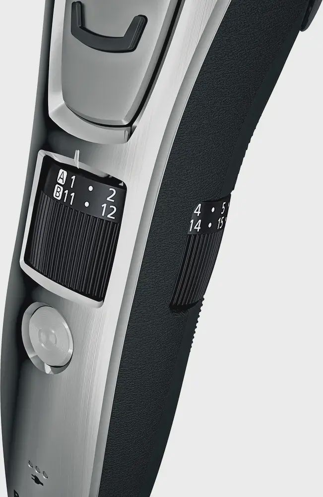 Side profile of the Panasonic ER-GB80-S Trimmer highlighting the slim body and grip texture.