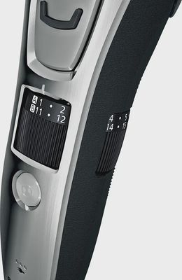 Side profile of the Panasonic ER-GB80-S Trimmer highlighting the slim body and grip texture.