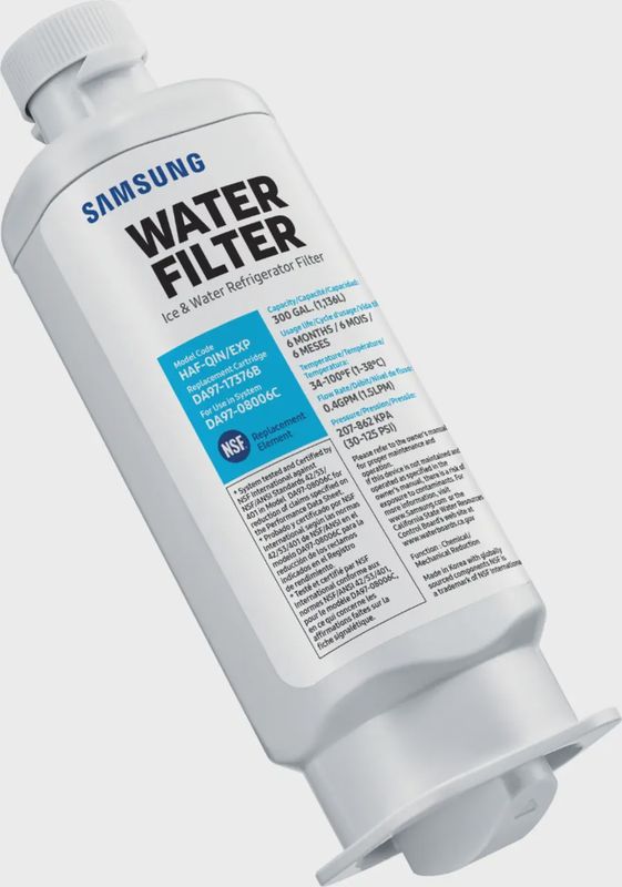 Diagonal view of Samsung refrigerator water filter
