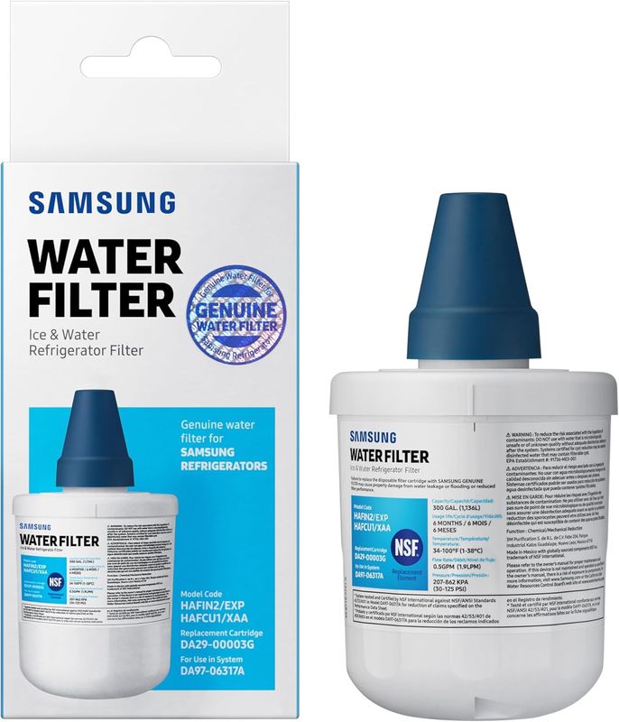 Filter cartridge shown next to its box.