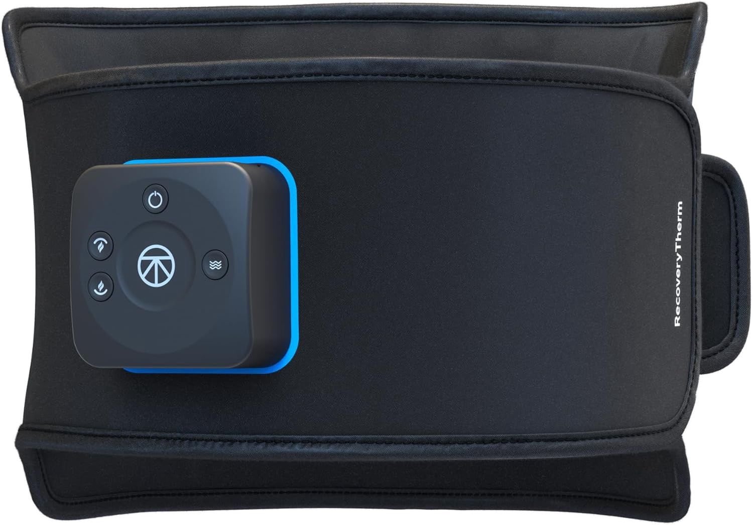 Zoomed view of the massager’s built-in controls for temperature and vibration settings.