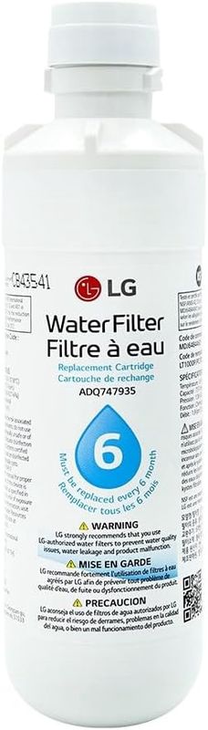 Upright view of LG LT1000PC water filter for select refrigerators
