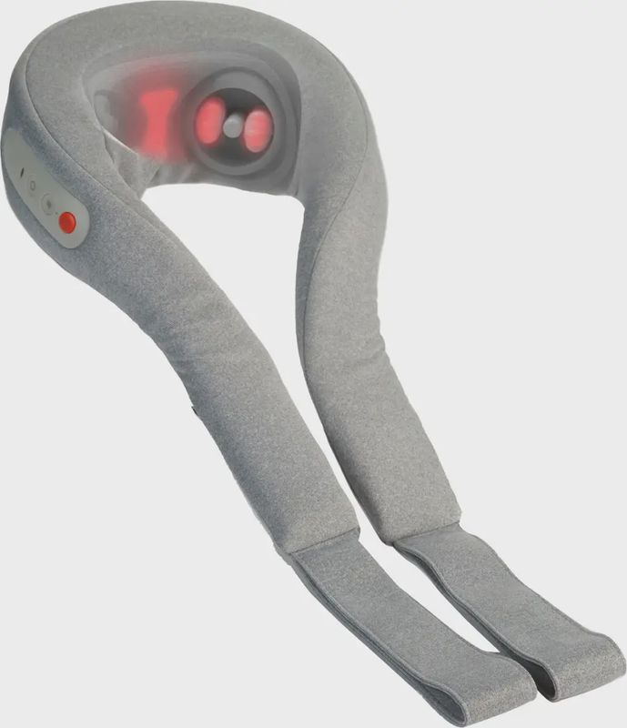 Sharper Image RealTouch Shiatsu Plus cordless neck massager featuring ergonomic U‑shape design with rotating massage nodes.