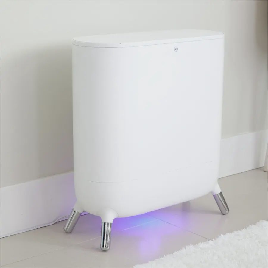Sharper Image SpaStudio Towel Warmer in white.