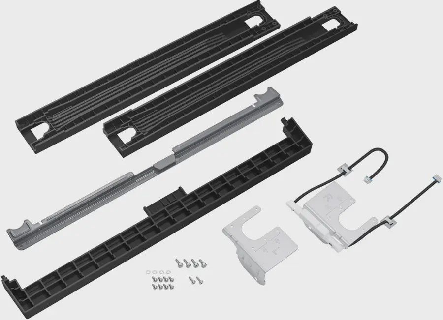 Samsung Bespoke Stacking and MultiControl Combo Kit components laid out.