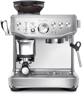 Breville Barista Express Impress Espresso Machine BES876BSS with stainless steel finish and integrated grinder