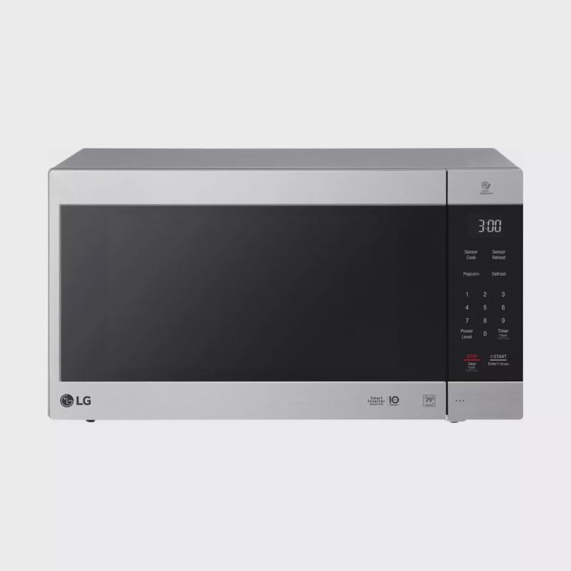 Front view of LG NeoChef 2.0 Cu. Ft. Countertop Microwave with digital display and control panel.