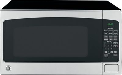GE JES2051SNSS 2.0 cu. ft. countertop microwave oven in stainless steel with sensor cooking and digital controls.