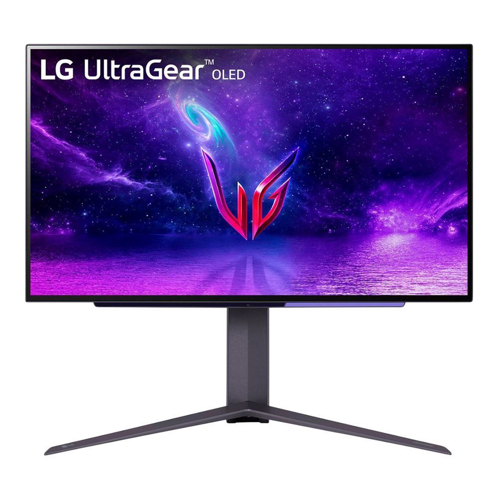 Front view of LG UltraGear 27&quot; OLED QHD gaming monitor