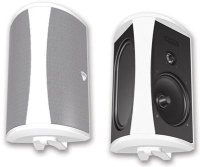 Definitive Technology AW5500 outdoor speaker with weather-resistant black finish and grille