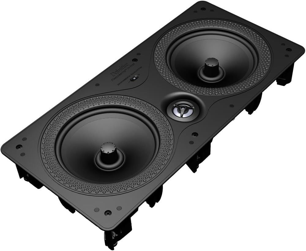 Definitive Technology DI 6.5 Dual LCR In-Wall Speaker with dual woofers and tweeter in white flush-mount frame