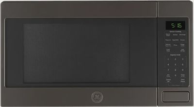 GE 1.6 cu. ft. countertop microwave with digital controls.