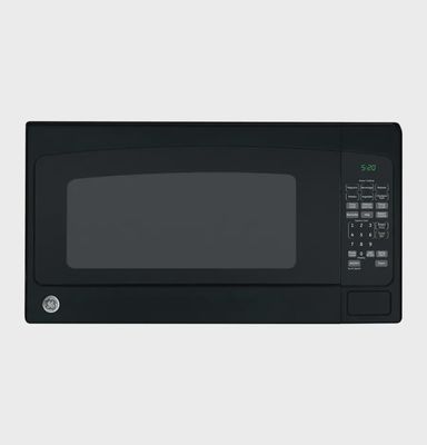 GE 2.0 cu. ft. countertop microwave with digital controls and sensor cooking.