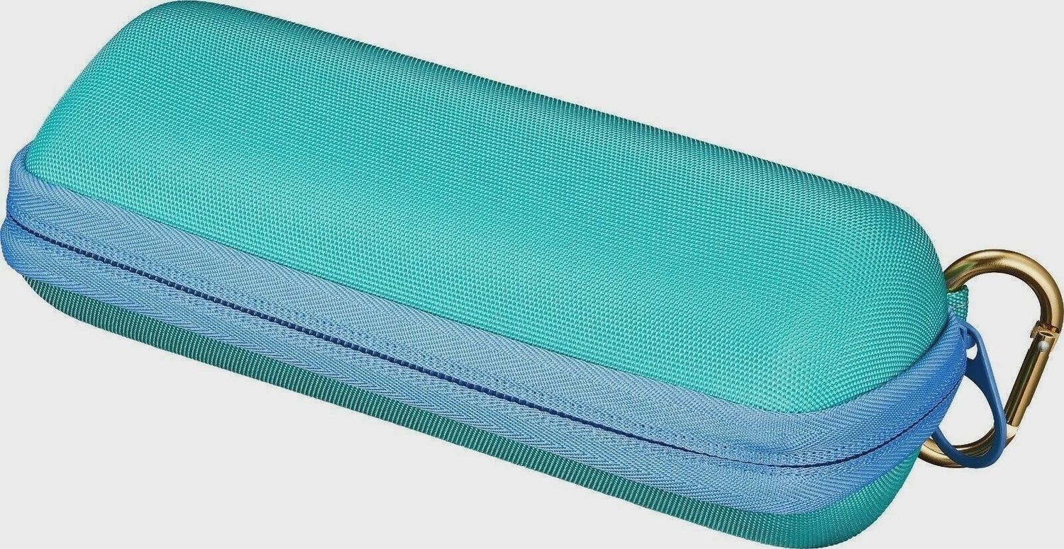 Front view of the Insignia Carrying Case for Sonos Roam Portable Speaker showing sleek design and zipper closure.