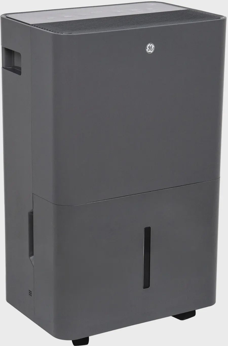 GE 50-pint portable dehumidifier with Energy Star rating and Smart Dry technology.