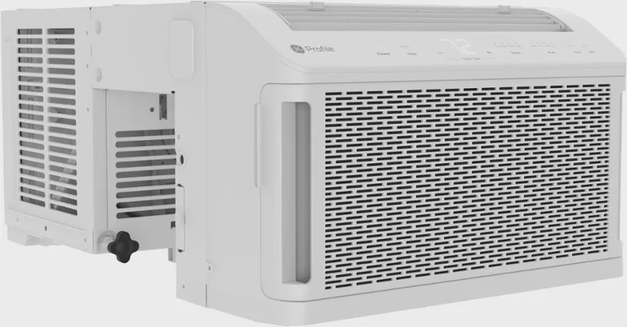 GE Profile ClearView ultra-quiet window air conditioner, 8,300 BTU, designed for 350 sq ft rooms, with smart controls