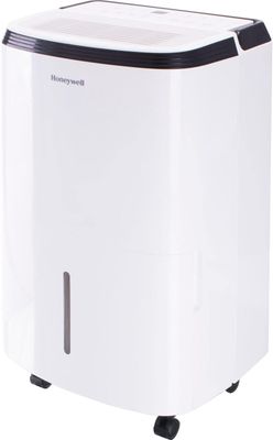 Side view of Honeywell 70 Pint Smart Wi-Fi Energy Star Dehumidifier showing air vents and handle.