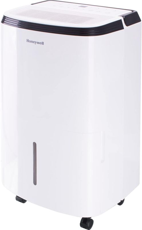 Side view of Honeywell 70 Pint Smart Wi-Fi Energy Star Dehumidifier showing air vents and handle.