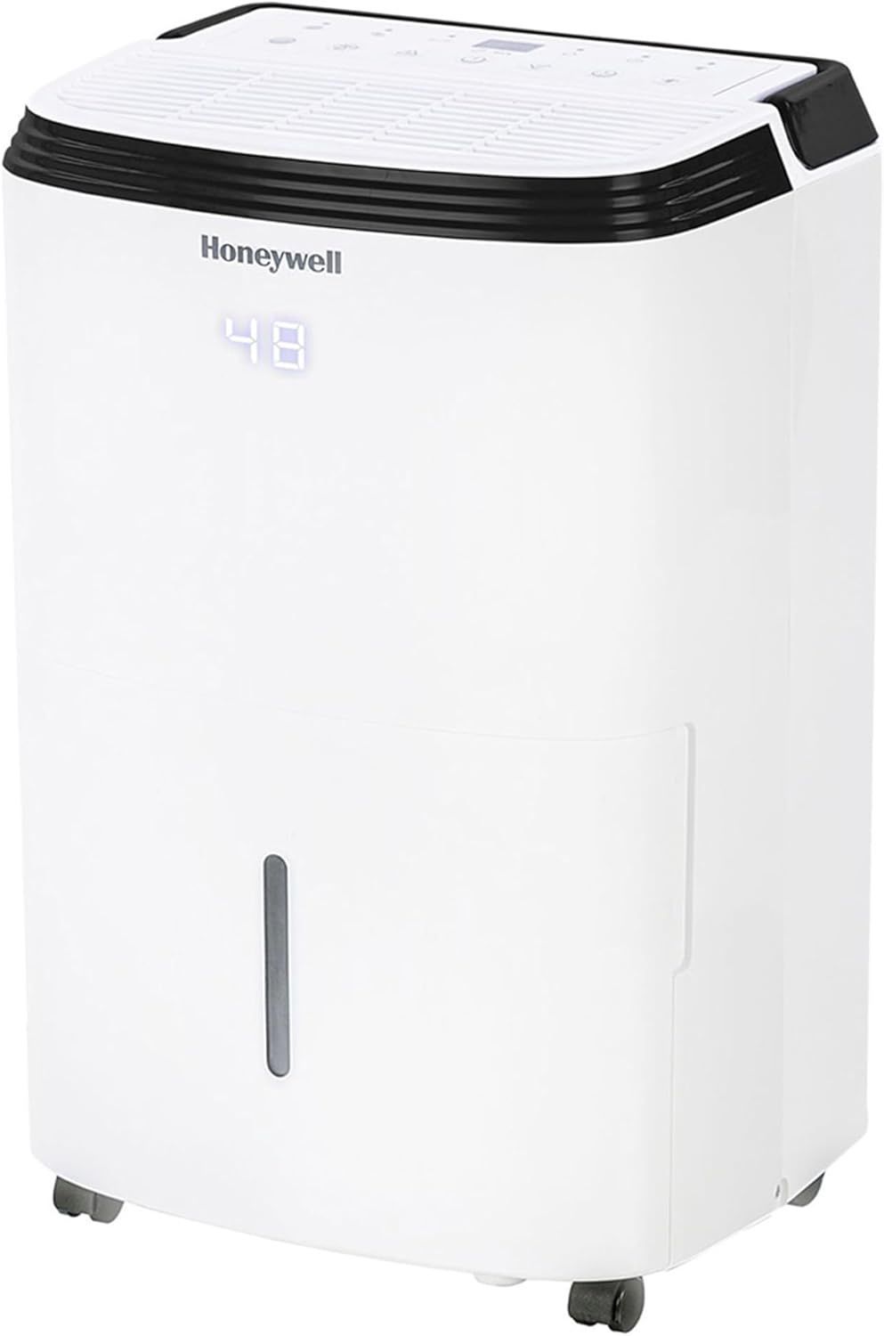 Honeywell Smart WiFi Dehumidifier with digital display, mobile app compatibility, and Energy Star rating.