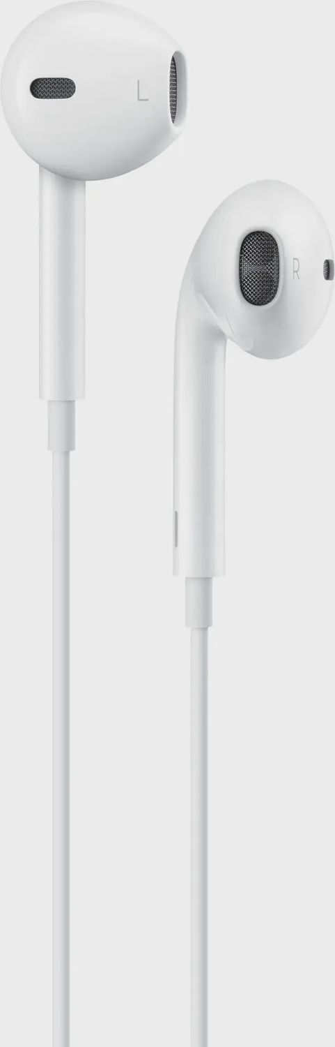 Apple EarPods with Lightning Connector in white, featuring ergonomic in-ear design and built-in remote control
