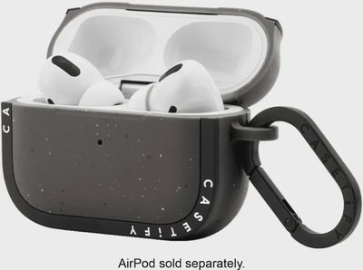 CASETiFY Bounce Case for AirPods Pro (2nd Generation) with the earbuds securely placed inside, showcasing the rugged design