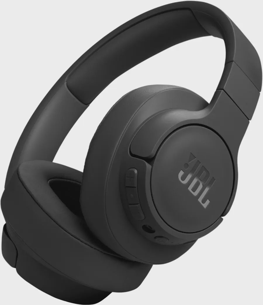 JBL Tune 770NC wireless over-ear headphones in black with adaptive noise cancelling and cushioned ear cups.