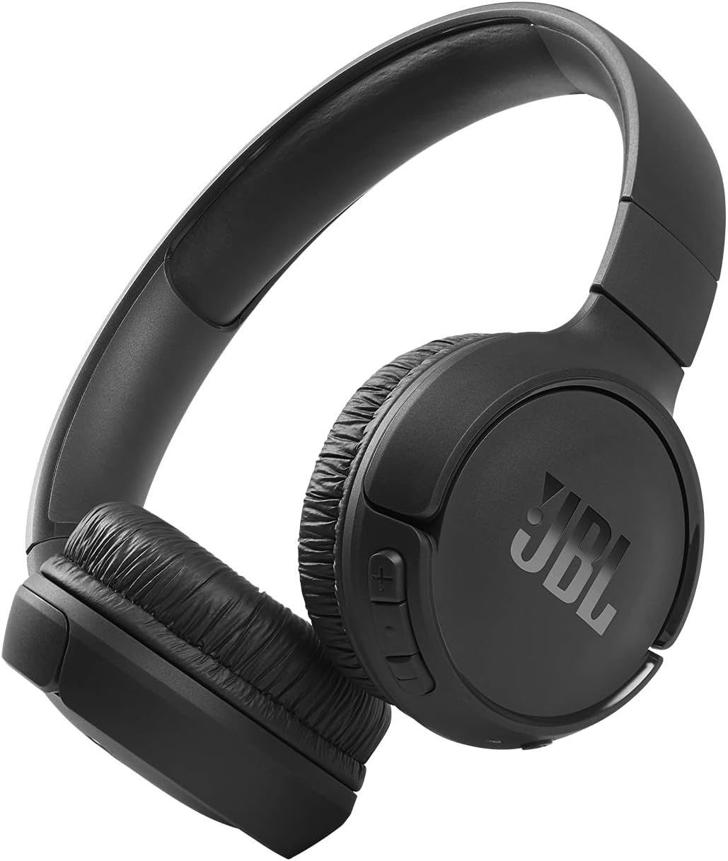 JBL Tune 510BT wireless on-ear headphones in black with cushioned ear pads and adjustable headband.