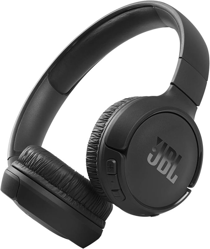 JBL Tune 510BT wireless on-ear headphones in black with cushioned ear pads and adjustable headband.