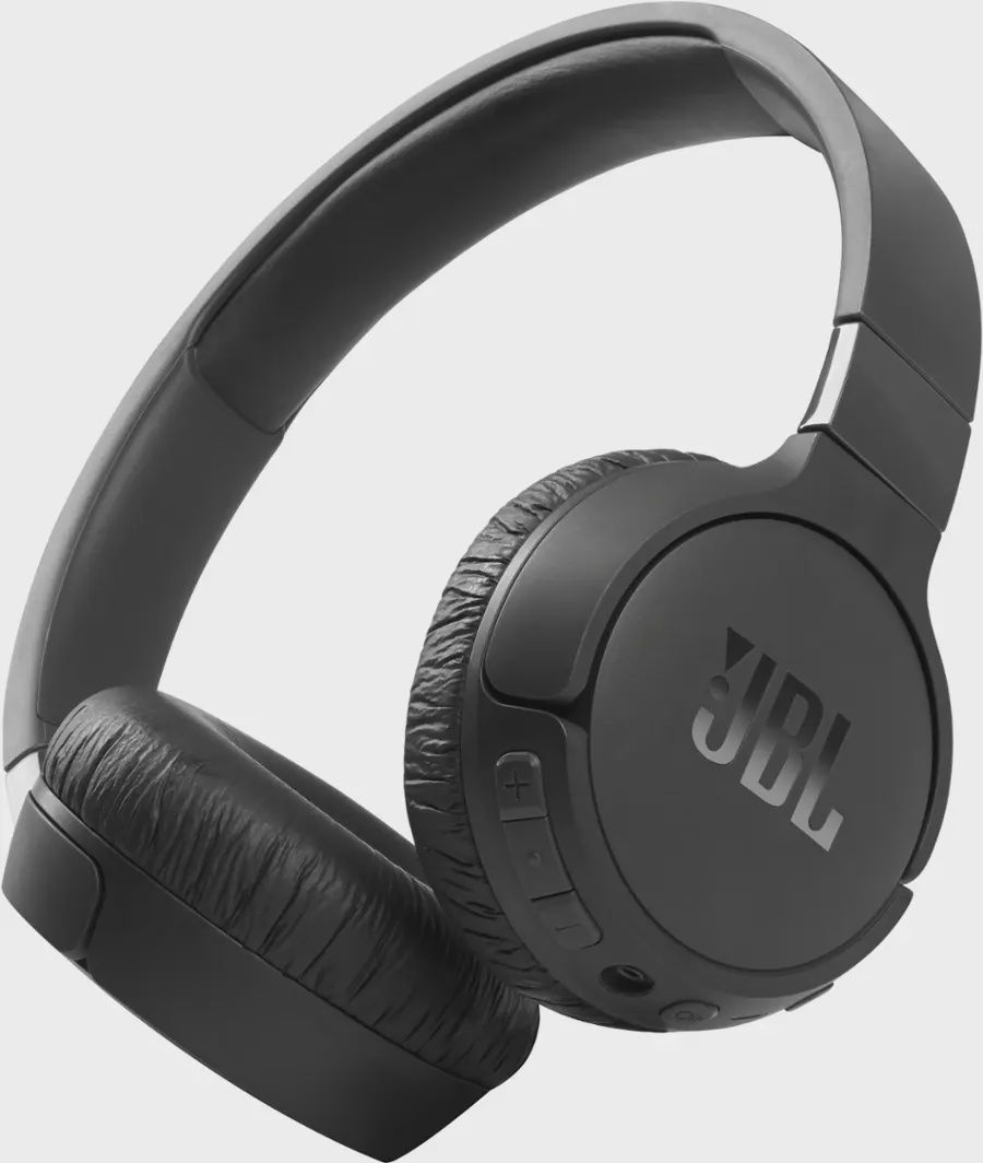 JBL Tune 660NC wireless on-ear headphones in black with noise cancelling feature and cushioned ear pads.