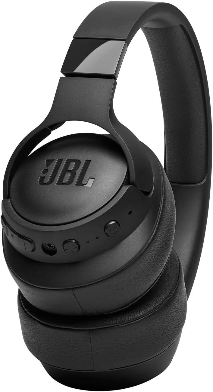 JBL Tune 760NC wireless over-ear noise cancelling headphones in black with cushioned ear cups and adjustable headband.