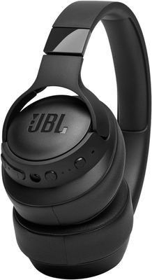 JBL Tune 760NC wireless over-ear noise cancelling headphones in black with cushioned ear cups and adjustable headband.