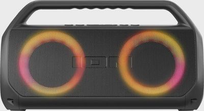 Front view - ION Audio Uber Boom Ultra Water-Resistant Bluetooth Stereo Boombox with multicolored LED lights.