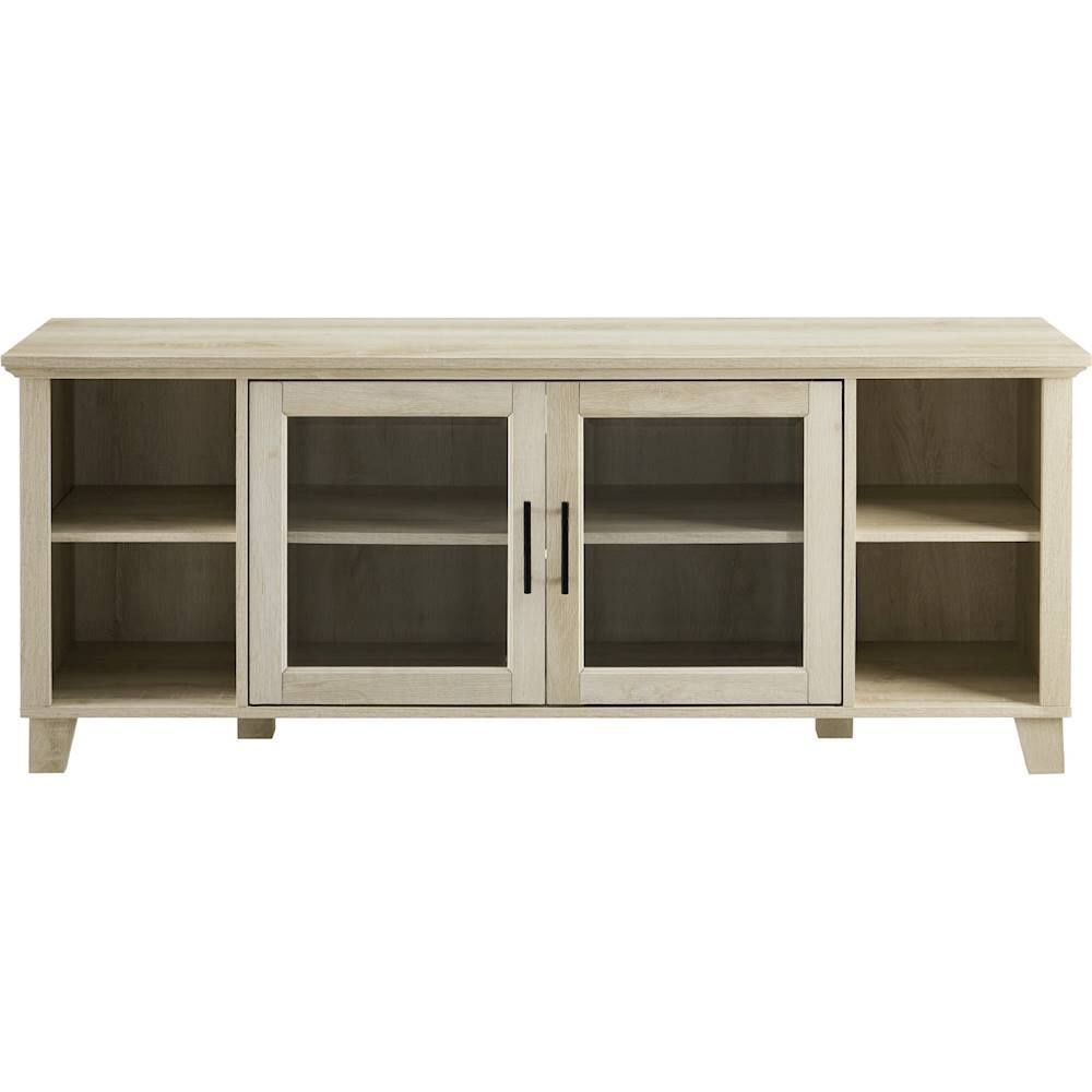Front view of the Walker Edison Rustic Farmhouse Columbus TV Stand.