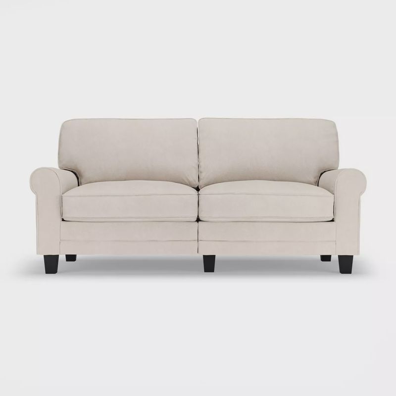 Serta Copenhagen 73&quot; Rolled Arm Sofa front view showcasing plush cushions and classic rolled arms.