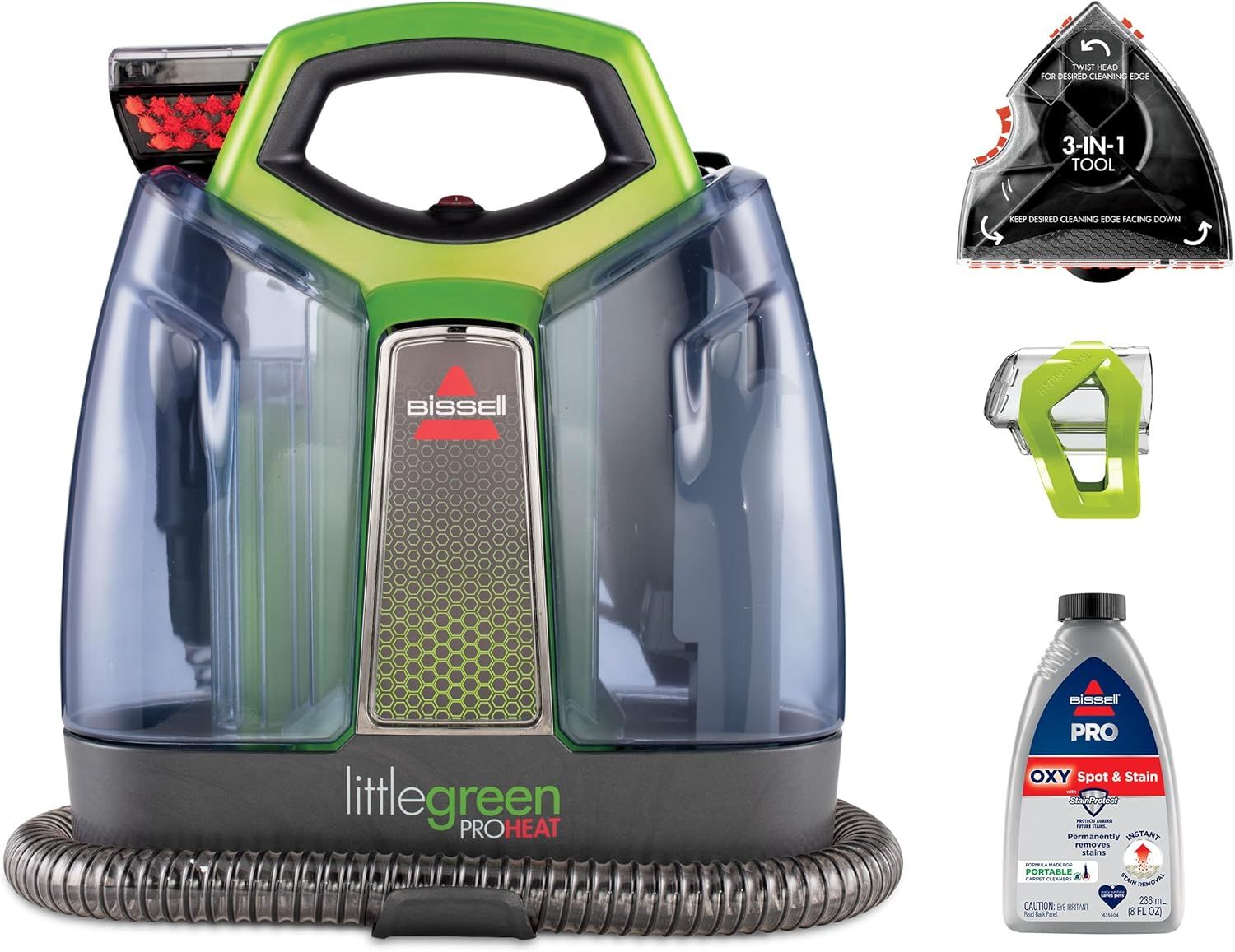 BISSELL Little Green Handheld Cleaner in green and black with ergonomic handle