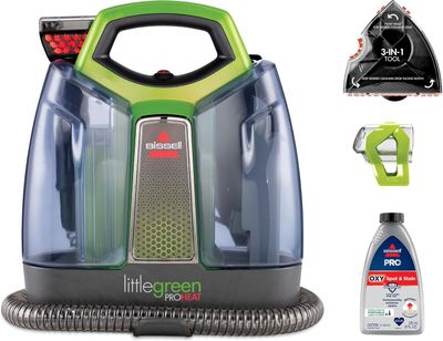 BISSELL Little Green Handheld Cleaner in green and black with ergonomic handle