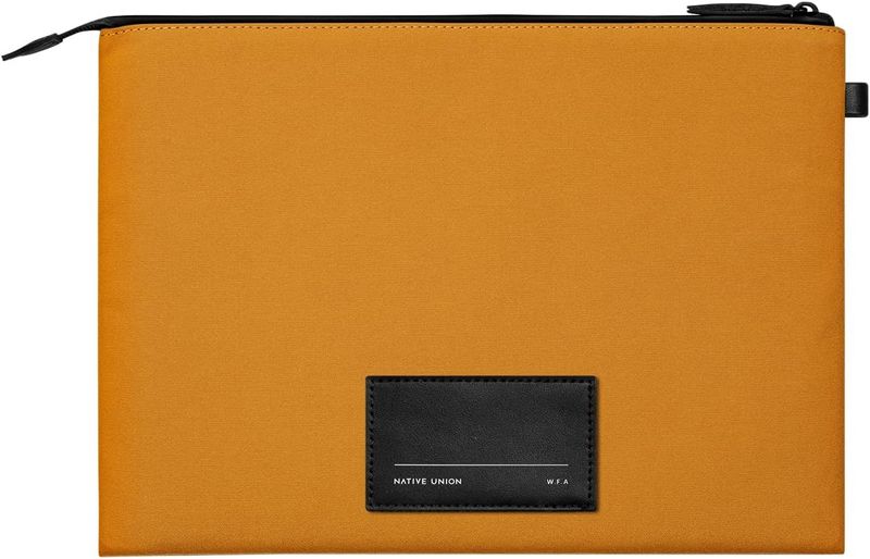 Front view of the Native Union - Stow Lite Sleeve for 13&quot; Macbook - Tan.