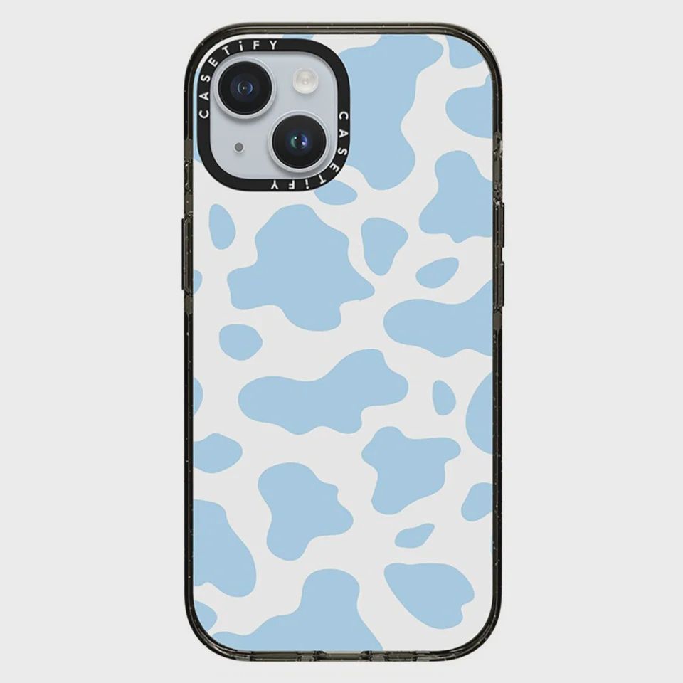 CASETiFY - Impact Case with MagSafe for Apple iPhone 15 Pro Max - Blue Cow Print