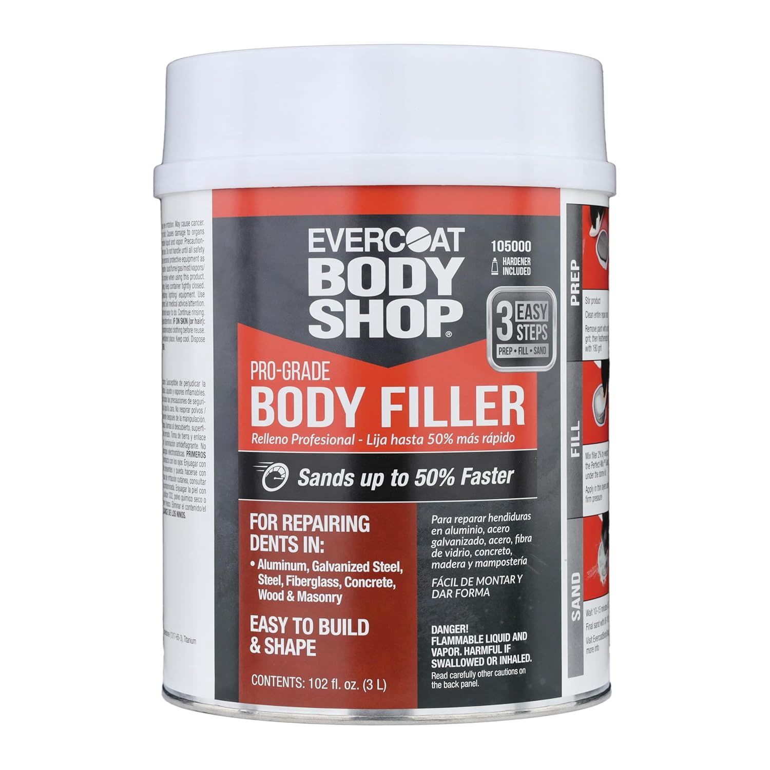 Evercoat Body Shop 105000 pro-grade body filler for auto repairs