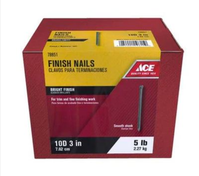 Ace 10D 3 in. Finishing Bright Steel Nail Countersunk Head 5 lb