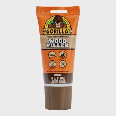 Front view of the Gorilla 6 Oz. Walnut Wood Filler Tube.
