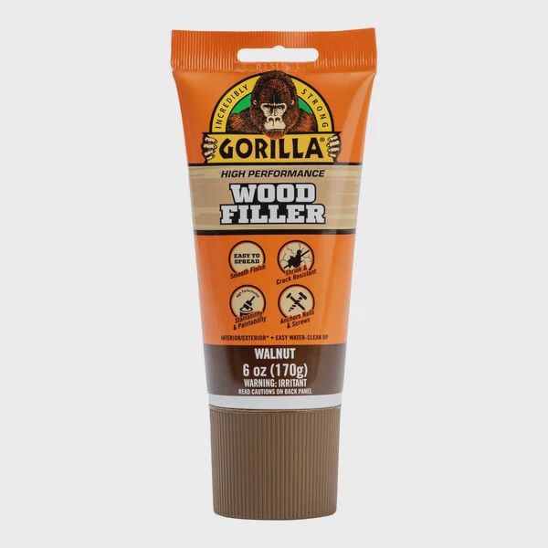 Front view of the Gorilla 6 Oz. Walnut Wood Filler Tube.