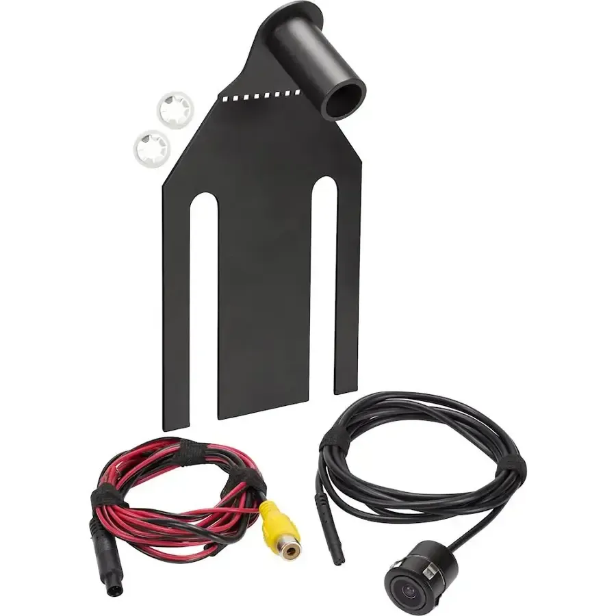 iBEAM black back-up camera for vehicles, compact design for rear visibility assistance.