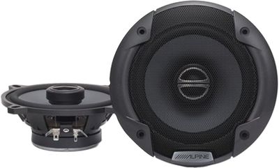 Front view of Alpine SPE-6090 6x9 2-way car speakers showing dual-cone design.